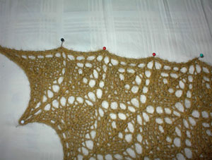 How to block lace knitting - Gathered